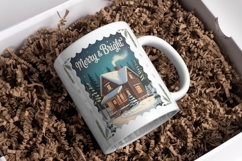 Vintage Christmas Stamp PNG Bundle 51 Product Image 3