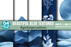 Beautiful Blue Textured Backgrounds Graphics PNG Product Image 1