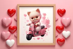 Cute Valentine Pomeranian Puppy, Valentines Clipart Product Image 3