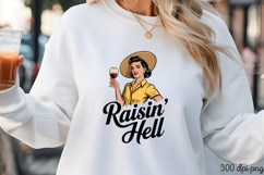 Raisin&#039; Hell PNG, Pinup Cowgirl Sublimation P Product Image 3