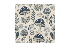 Scandinavian Mushroom Folk Scrapbook Paper, Digital Paper Product Image 3