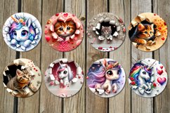 Valentine cat &amp; unicorn | car coaster &amp; key chain design Product Image 3