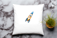 Watercolor Rocket Ship Launch Clipart Sublimation PNG Product Image 3