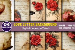 Love Letter Background Digital Paper Bundle PNG Product Image 4