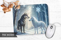 Enchanted Companions in a Frozen Forest Mouse Pad PNG Design Product Image 1