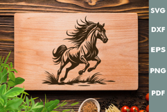 Horse Design, Cutting board SVG, Laser cut, Cricut Product Image 1