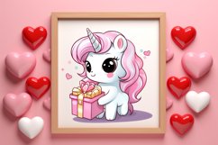 Unicorn Valentine Clipart Sublimation, Christmas Clipart Product Image 3