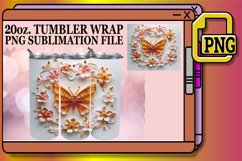 3D Butterfly Bloom Tumbler Wrap - 20oz Spring Design Product Image 1