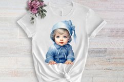 Blue Christmas Watercolor Clipart Sublimation Product Image 3