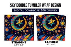 Sky Doodle Tumbler Wrap Design Product Image 3
