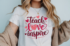 Teach Love Inspire Sublimation, Inspirational teacher PNG Product Image 3