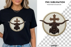Longhorn Cross PNG | Christian Western Bull Design Product Image 3