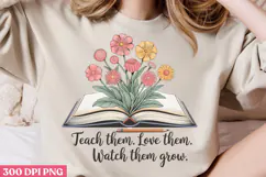 Teacher Watch Them Grow PNG, Retro Teacher Sublimation PNG Product Image 3