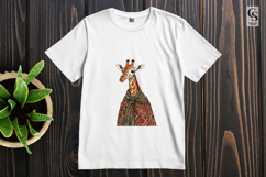 Boho Giraffe Portrait Watercolor Clipart Sublimation PNG Product Image 2
