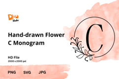 Hand-drawn Flower Monogram Product Image 1