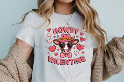 Highland Cow Howdy Valentine Sublimation PNG Design Product Image 3