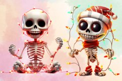 Christmas Skeleton Sublimation Clipart Bundle, Christmas PNG Product Image 4