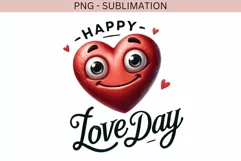 Love Day Sublimation PNG, Transparent Valentine Design Product Image 4