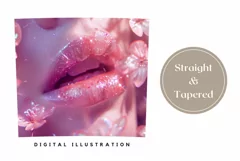 Pink Lips Tumbler Wrap Design, Glitter Tumbler Design Product Image 3