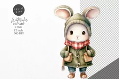 Christmas clipart, Bunny clipart, Winter clipart Product Image 1