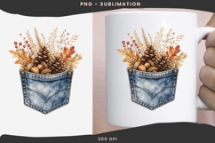 Autumn denim pocket png design for T-shirts Product Image 3