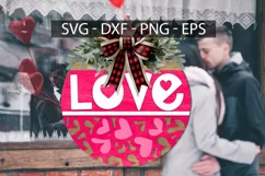 Love SVG, Valentine Door Hanger SVG, Valentine Sign Product Image 2