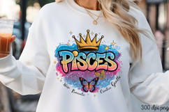 PISCES PNG, Zodiac Graffiti Sublimation PNG Product Image 3