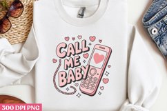Call me baby PNG,Retro Valentine PNG Product Image 3