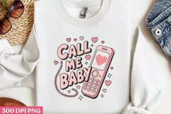 Call me baby PNG,Retro Valentine PNG Product Image 3