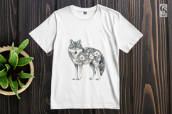 Floral Wolf Watercolor Clipart Sublimation PNG Product Image 3