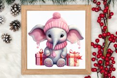Cute Pink Christmas Animals Clipart Sublimation Product Image 4