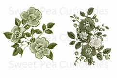 Embroidery, Flowers, Lace, PNG, Clipart, Green Product Image 3