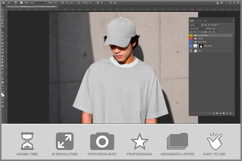 T-shirt And Cap Concrete Wall Product Image 2