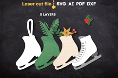 Christmas Ice Skate SVG laser cut file for Glowforge Product Image 3