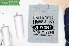 Dear Karma, I Have A List Of People You Missed SVG Cut File Product Image 3