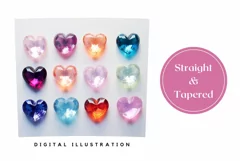 Crystal Hearts Tumbler Design, Valentine's Day Tumbler Wrap Product Image 3