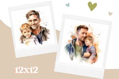 Watercolor Father and Son Clipart Bundle, Father and Son PNG Product Image 3