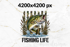 Fishing Life Bass PNG, Camo American Flag Sublimation Product Image 2