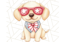 Patriotic Dogs Clipart, Cute 4th of July Puppies PNG Product Image 4