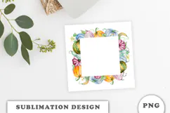 Watercolor Autumn Pumpkins Frame png Product Image 3