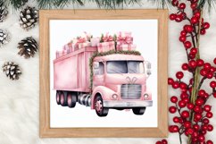 Pink Christmas Car clipart Sublimation, Christmas clipart Product Image 3