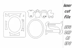 Photo Frame|Child Metrica| New Born|Baby|Laser Cut| SVG Product Image 2