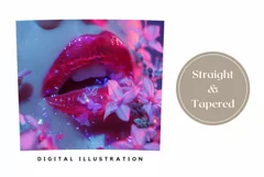 Glitter Lips Tumbler Wrap, Butterfly Tumbler Sublimation Product Image 3