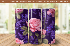 Rose &amp; Lavender Flower Tumbler Wrap | 20 oz Tumbler Wrap Product Image 1