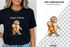 Team Punch Monkey PNG | Funny Baby Monkey Meme Design Product Image 1