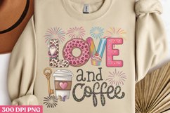 Love and Coffee PNG, Coffee Valentine Sublimation PNG Product Image 1
