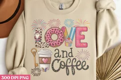 Love and Coffee PNG, Coffee Valentine Sublimation PNG Product Image 1