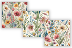 Spring Wildflowers Digital Paper, Seamless Floral Pattern Product Image 3
