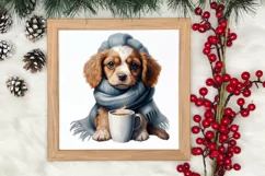 Christmas Dog And Coffee Clipart, Christmas Clipart Product Image 3