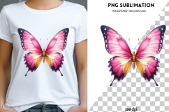 Watercolor Valentine butterfly png design for T-shirts Product Image 3
